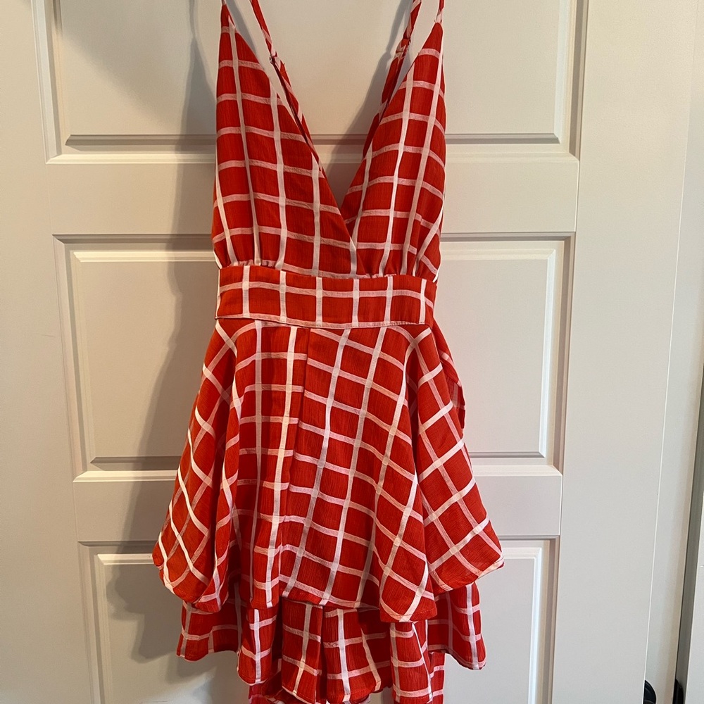 Orange and White Checkered Dress/Jumper